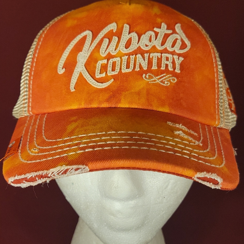 Kubota Country Tractor Mesh Truckers Hat Adjustable Farm Hat